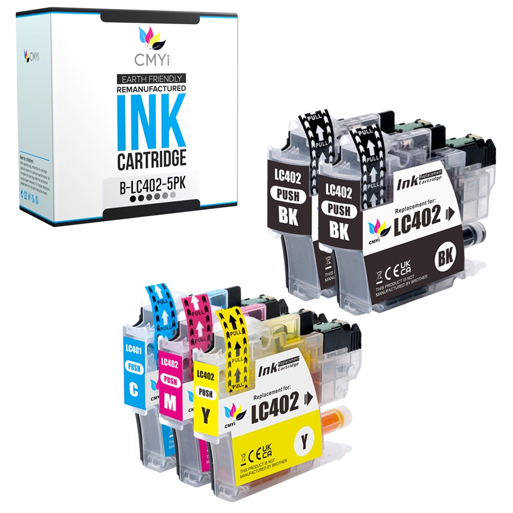 5PK Compatible CMYi LC402 Ink Cartridges Combo fits Brother MFC-J6540DW J6940DW