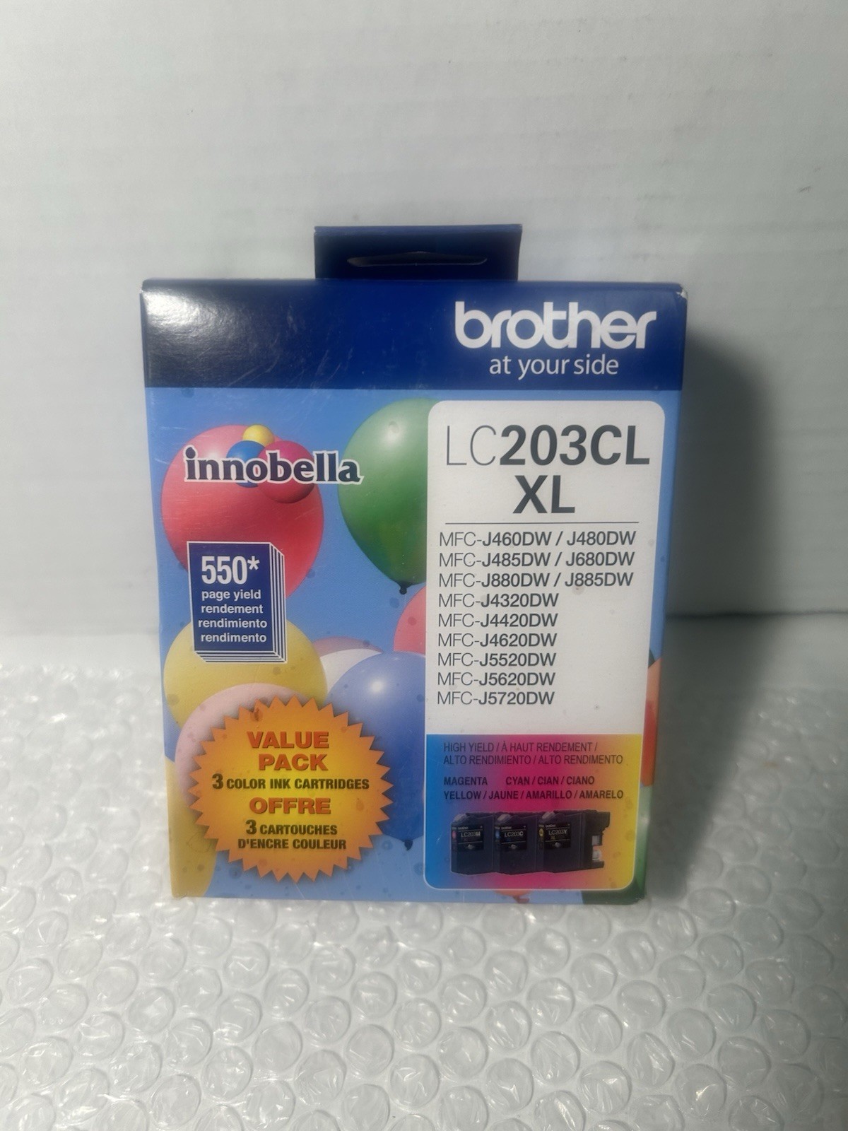 Brother LC203CL XL 3-Pack Color Ink Cartridges Magenta Cyan Yellow BB 03/2021