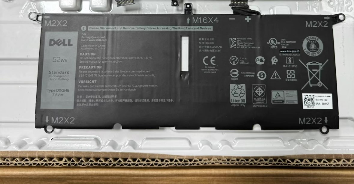 Genuine DXGH8 Battery XPS 13 9370-D1605G XPS 13 9380 2019 Latitude 3301 0DXGH8