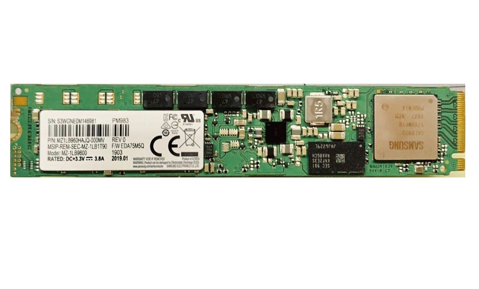 PM983 Samsung 960GB 1TB SSD Almost PCIe NVMe M.2 22110 Enterprise