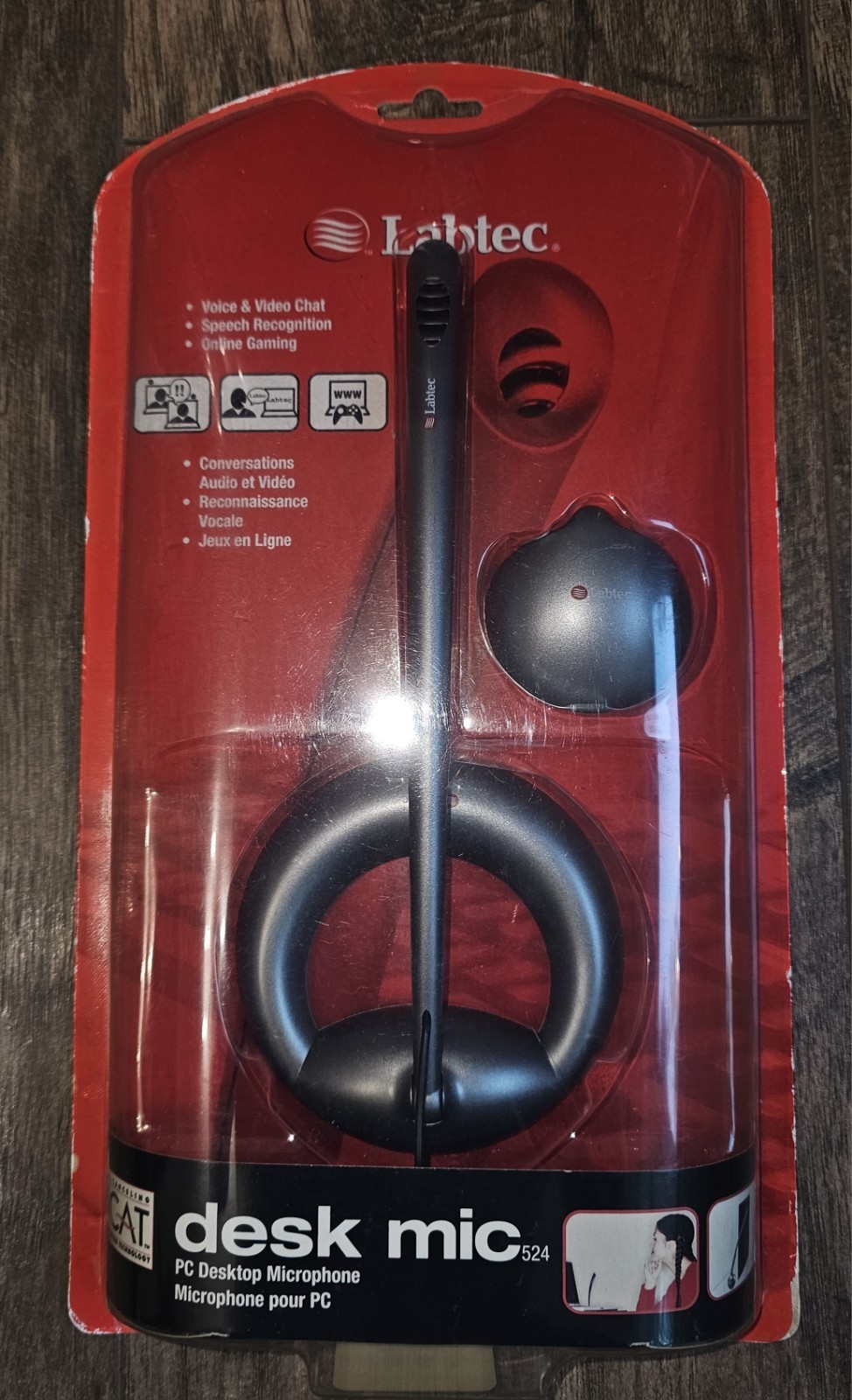 NEW SEALED Labtec Desk Mic 524 Desktop Microphone - New in package.