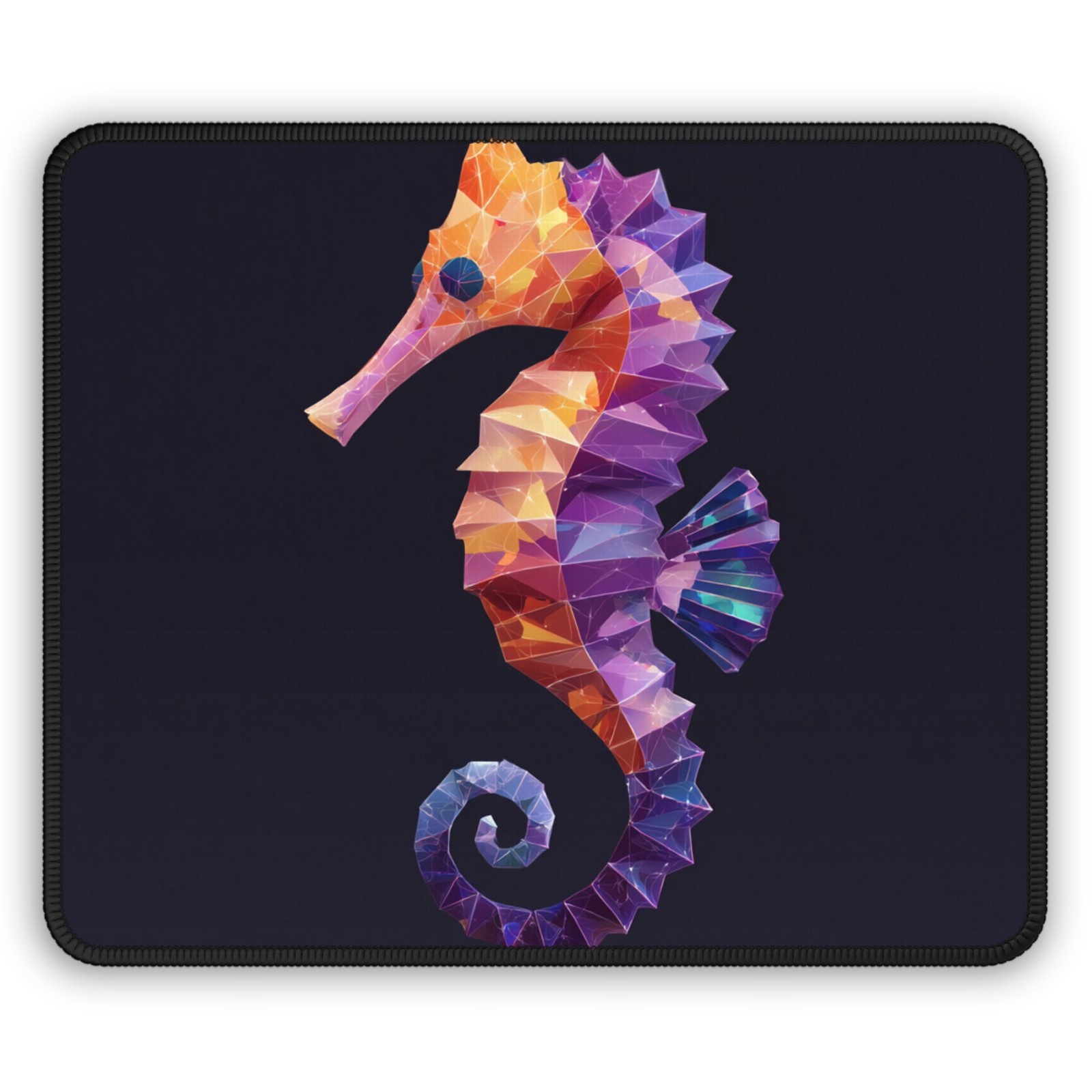 Geometric Colorful Seahorse Gaming Mouse Pad | Marine Art