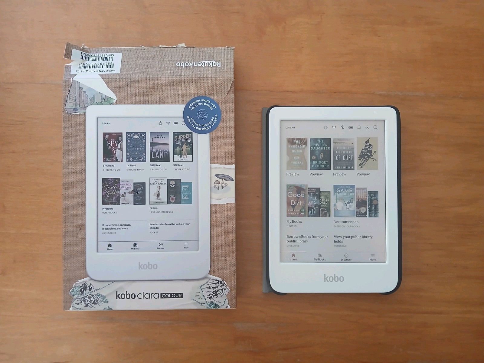 Kobo Clara Colour E-reader 6-inch white, bundle with green case