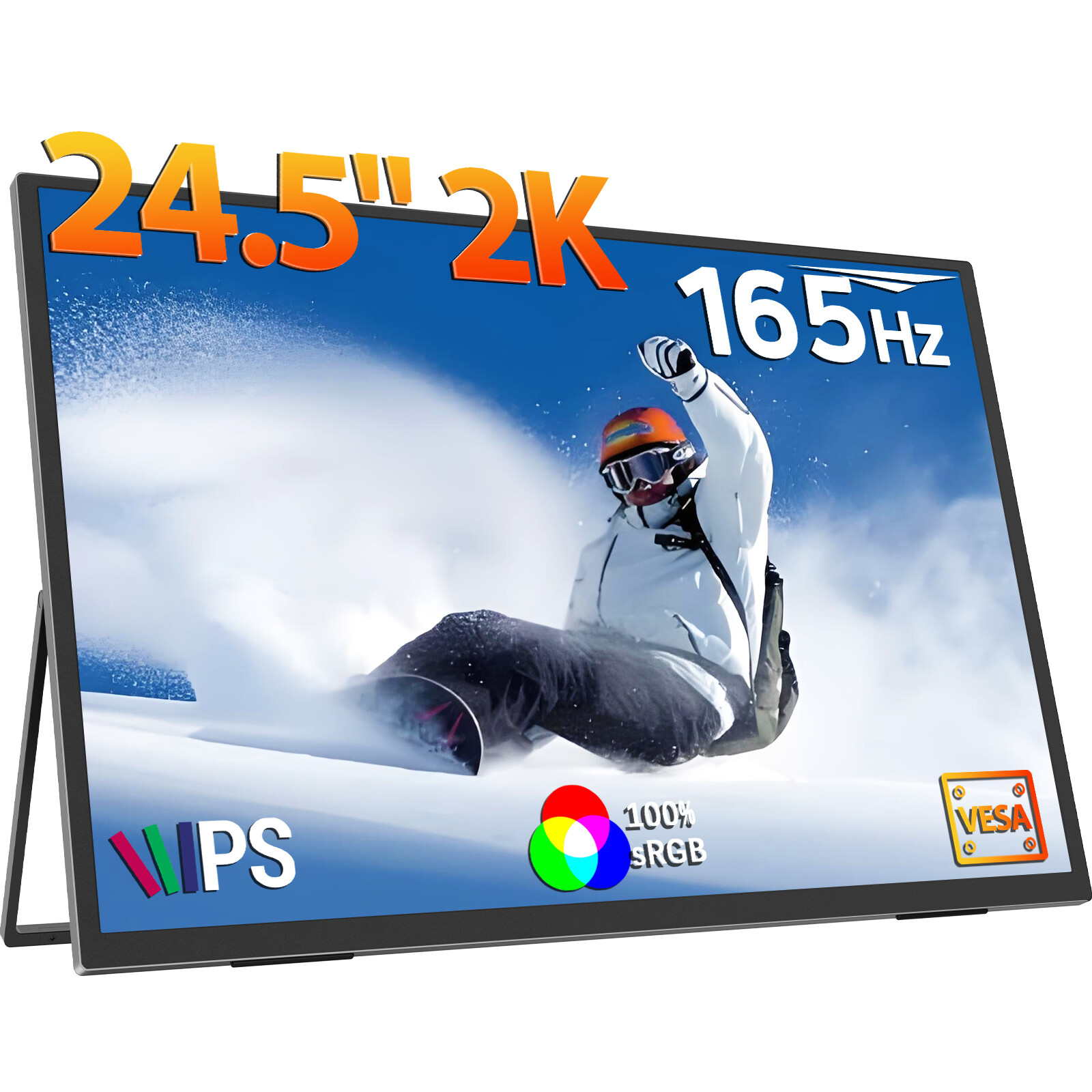 24.5 Inch 165Hz Gaming Monitor 2K Portable Monitor HDMI USB C VESA For PC Laptop