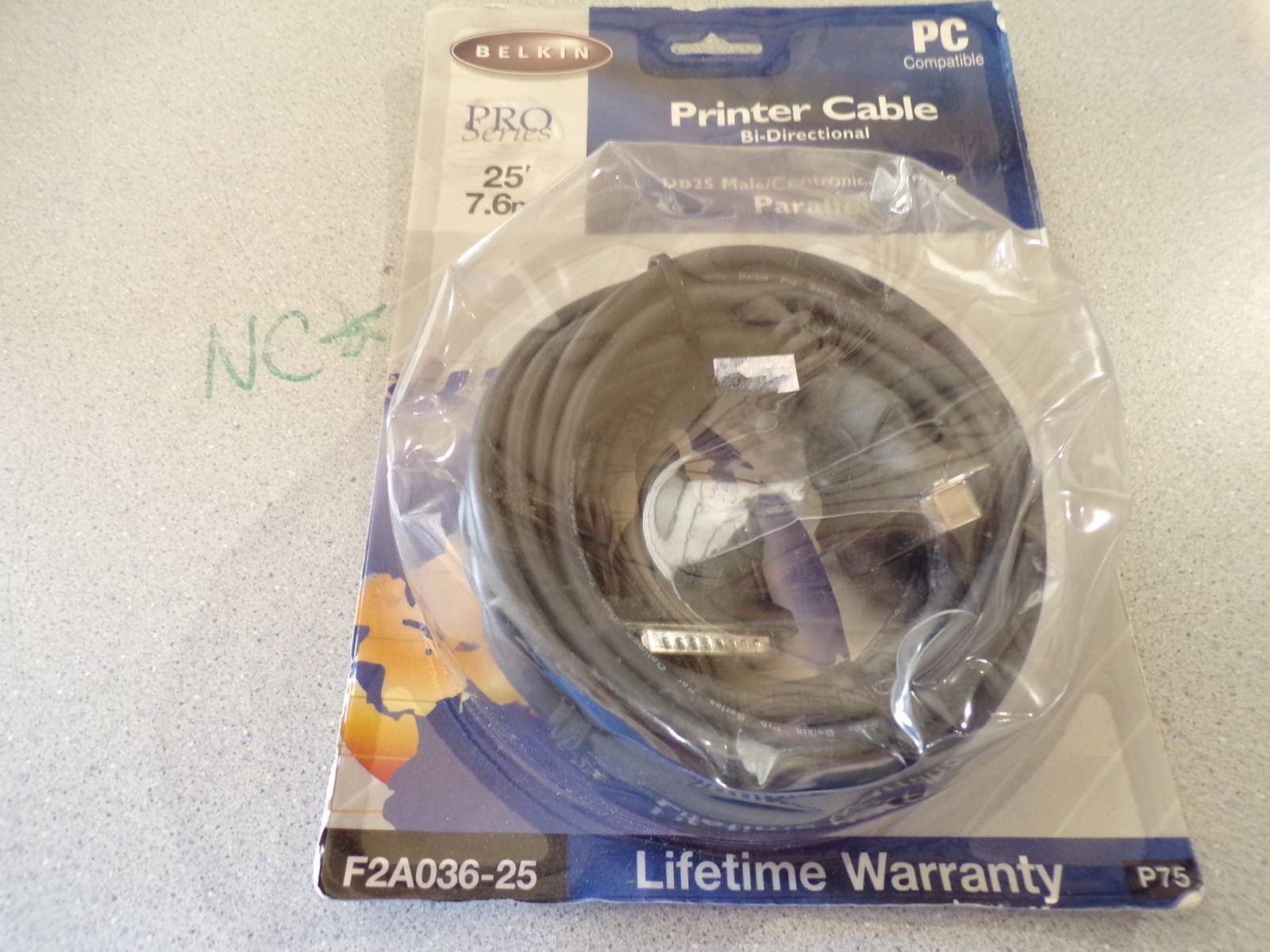 NEW Belkin F2A036-25 Bi-Directional DB25 Printer Parallel Cable  *FREE SHIPPING*