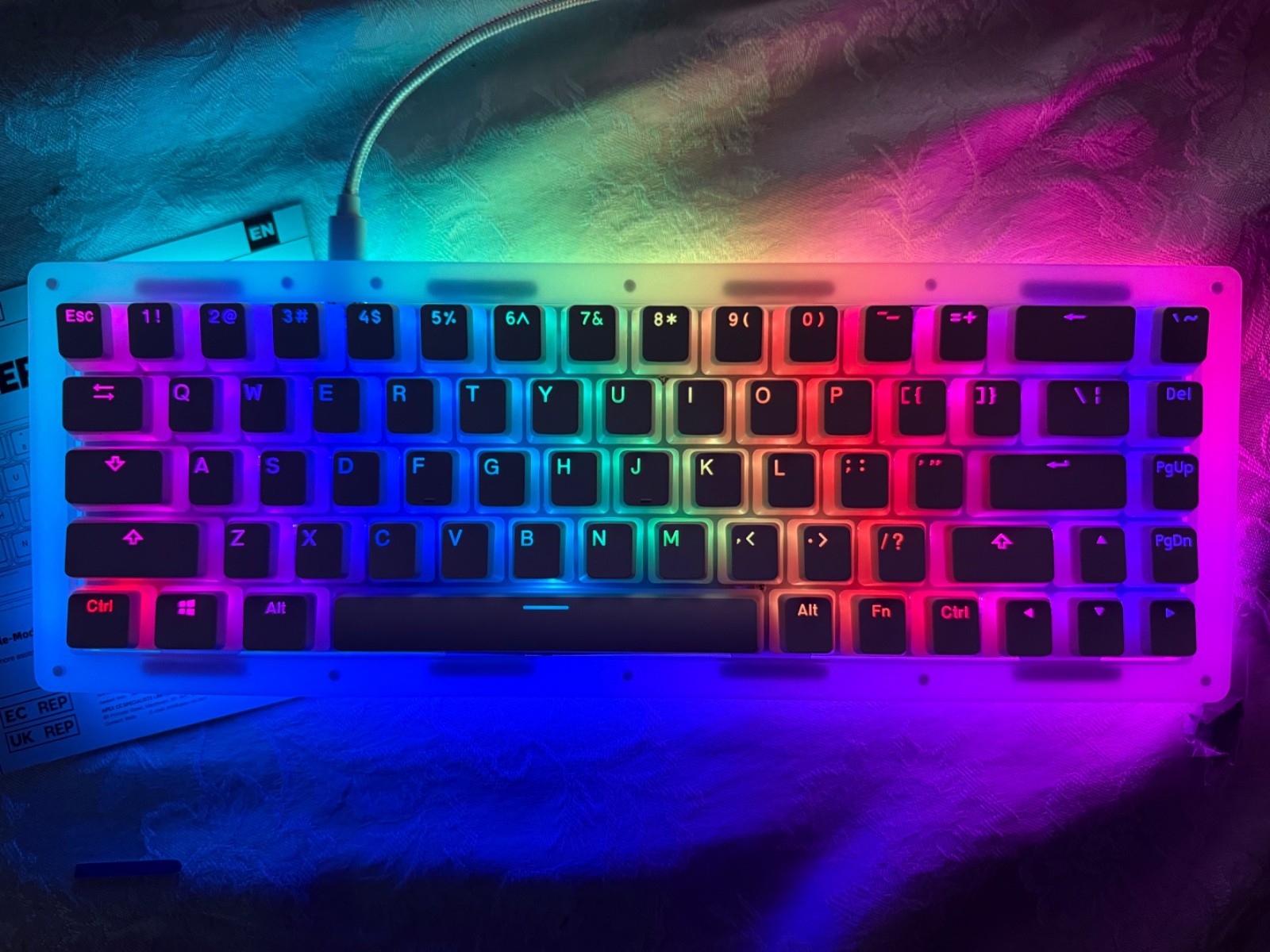 Epomaker TK68 RGB Backlit Mechanical Keyboard 65% Open Box Tested