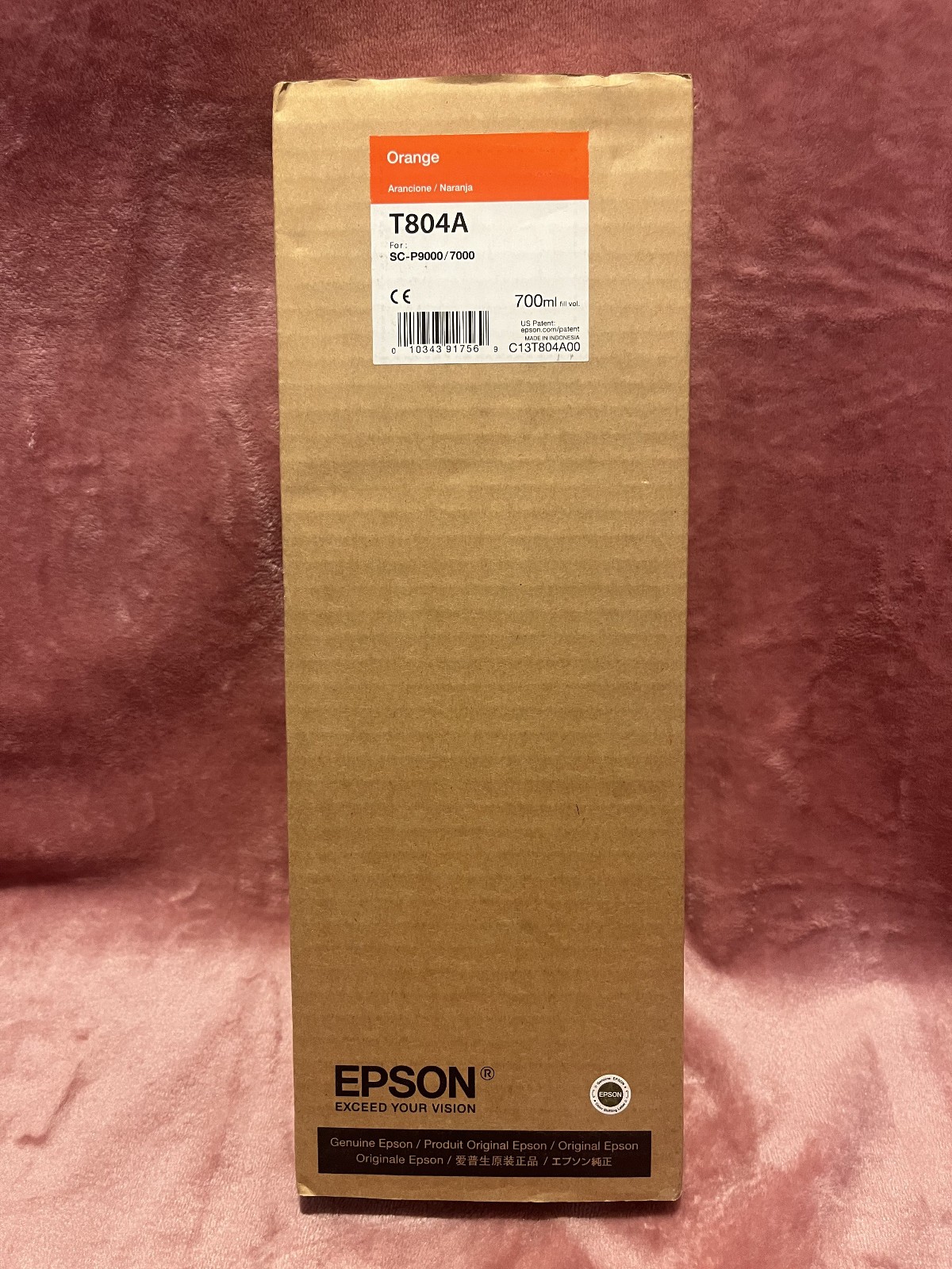 Genuine Epson Orange Ink Cartridge T804A Date: March 2018