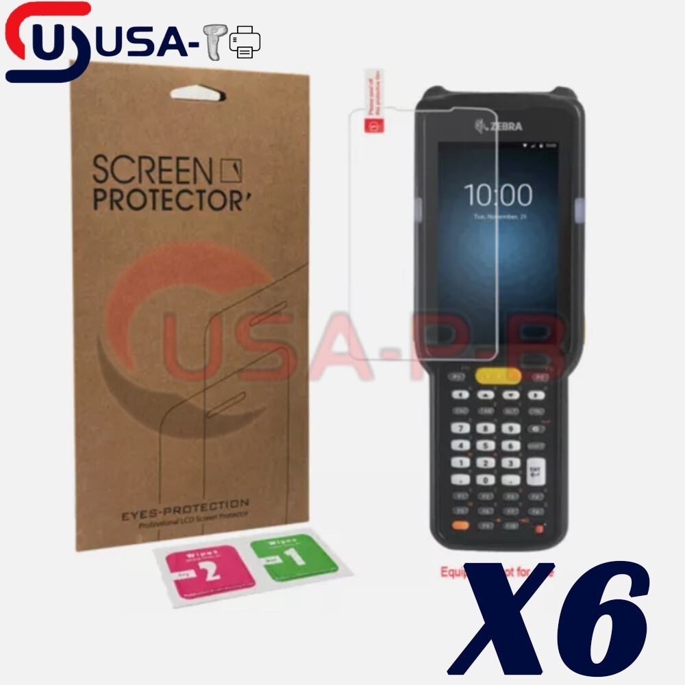 6-PACK Tempered Glass Screen Protector Protection Film For Zebra MC3300 US STOCK