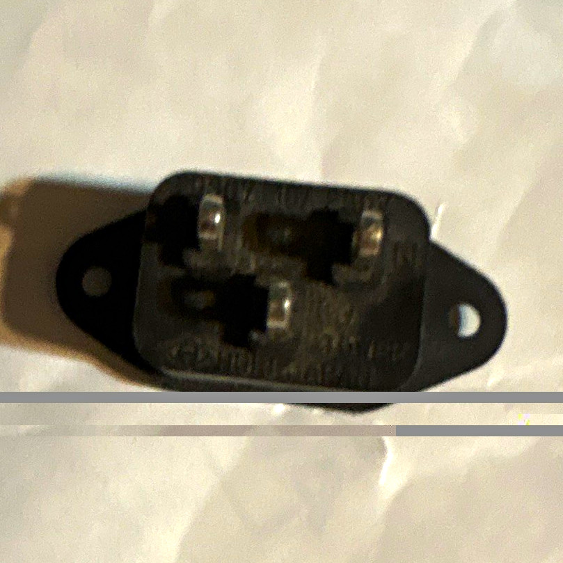 IEC 60320 C14 to C13 Panel Mount Power Inlet Connector, Black