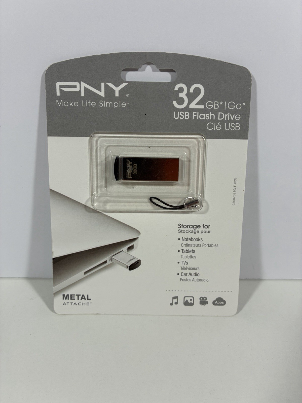 PNY 32GB USB GO Flash Drive Micro Metal Attaché USB Hard Drive Memory BRAND NEW