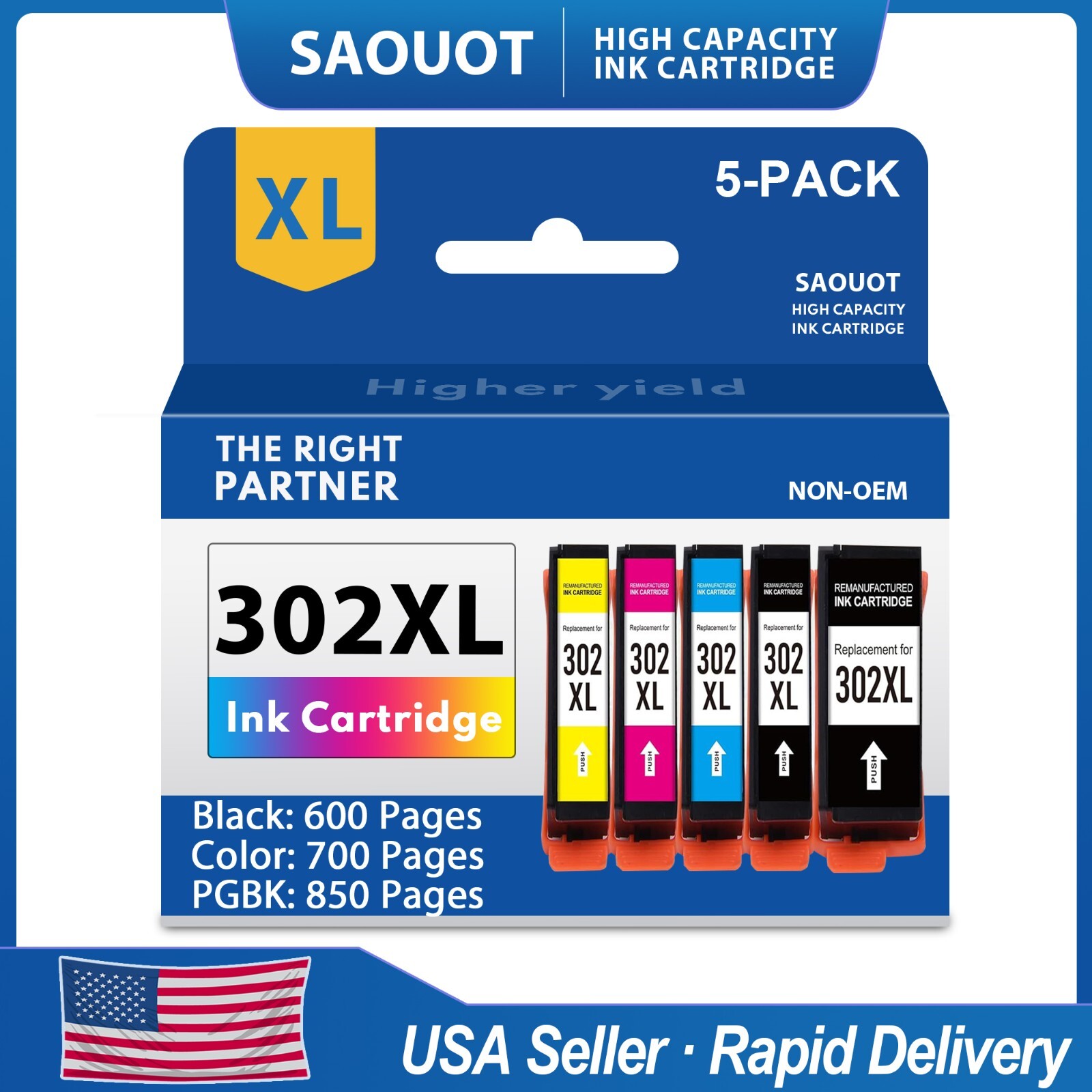 302XL 302XL Ink Compatible For Epson Expression Premium XP-6000 XP-6100 5PK
