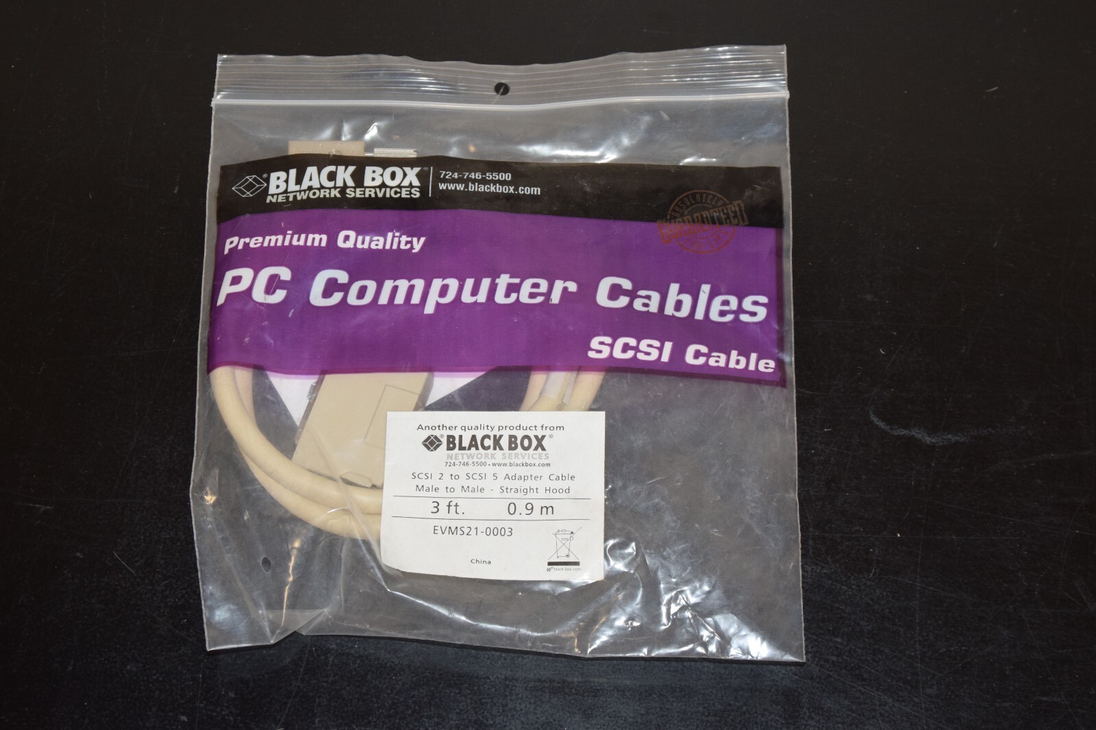 New Blackbox SCSI 2 to SCSI 5 Adapter Cable Male to Male 3FT 0.9M EVMS21-0003