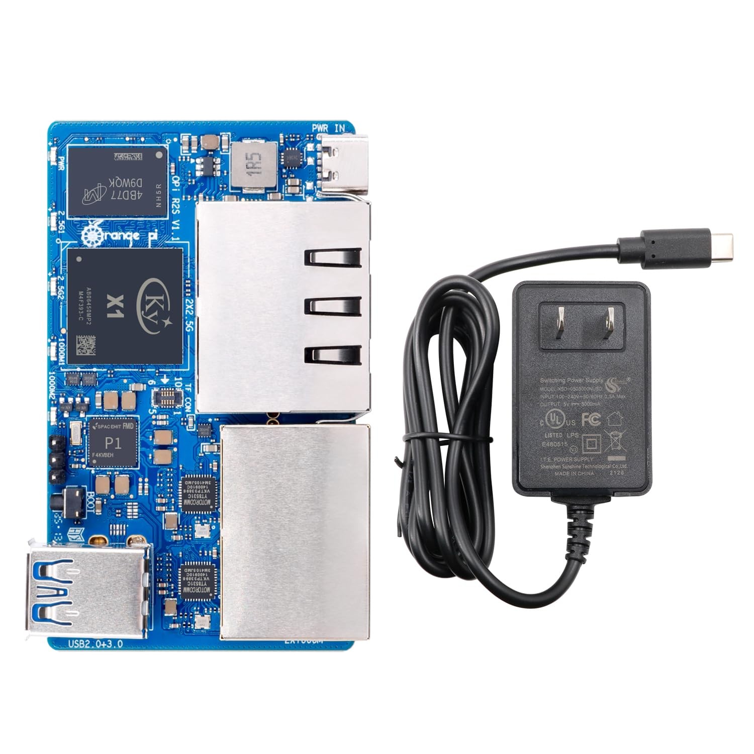 Orange Pi R2S 2GB/4GB/8GB RISC-V Single Board Computer with 8-Core AI...