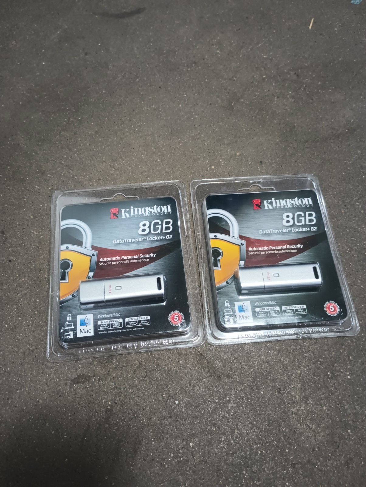 Kingston Technology 8GB Data Traveler Locker+G2 8GB (new) (DTLPG2/8GB) Lot Of 2