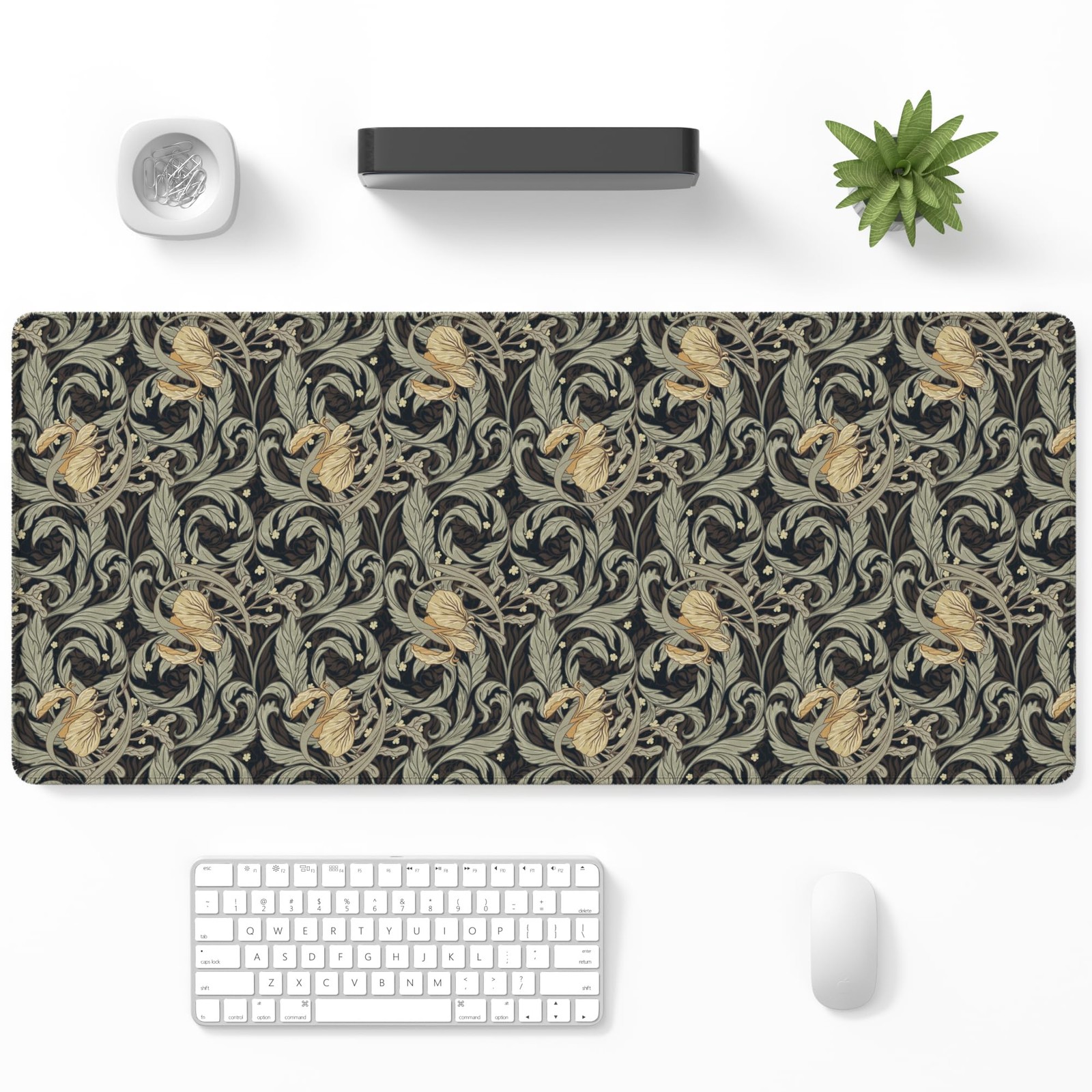 Niniubye Desk Mat Retro Floral Scroll 32x12
