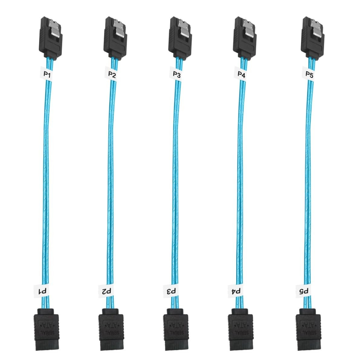 5Pack SATA III Cable:8 Inch Short-Sata Cable Thin 0.2M, Straight Flexible 6Gb Da