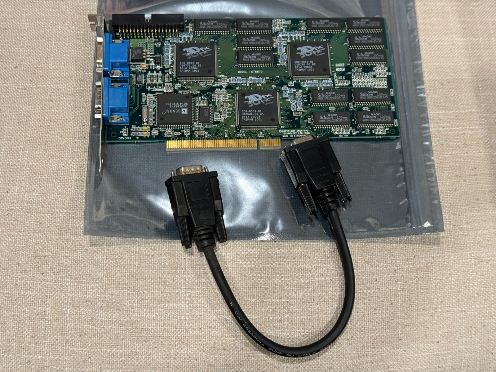 Tested Working Creative Labs CT6670 3Dfx Voodoo2 3DBlaster Voodoo2 8MB + cable