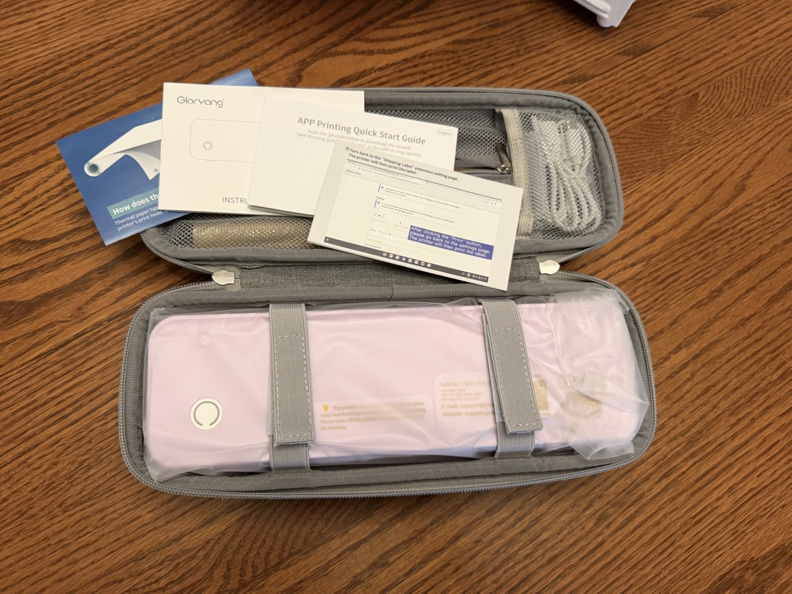 New Gloryang 300DPI Portable Printer Wireless Travel, Inkless Small Bluetooth