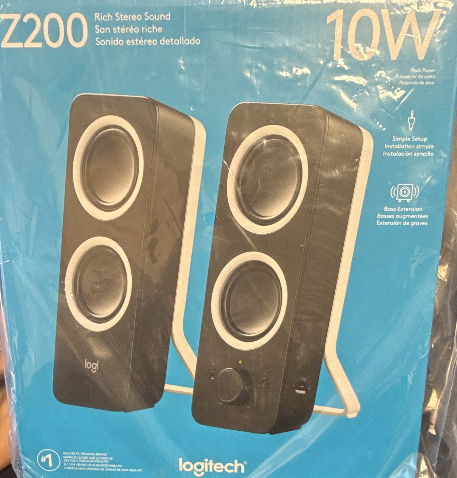 Logitech Z200 Wired 2.0 Channel Computer Speakers with Bass, Black