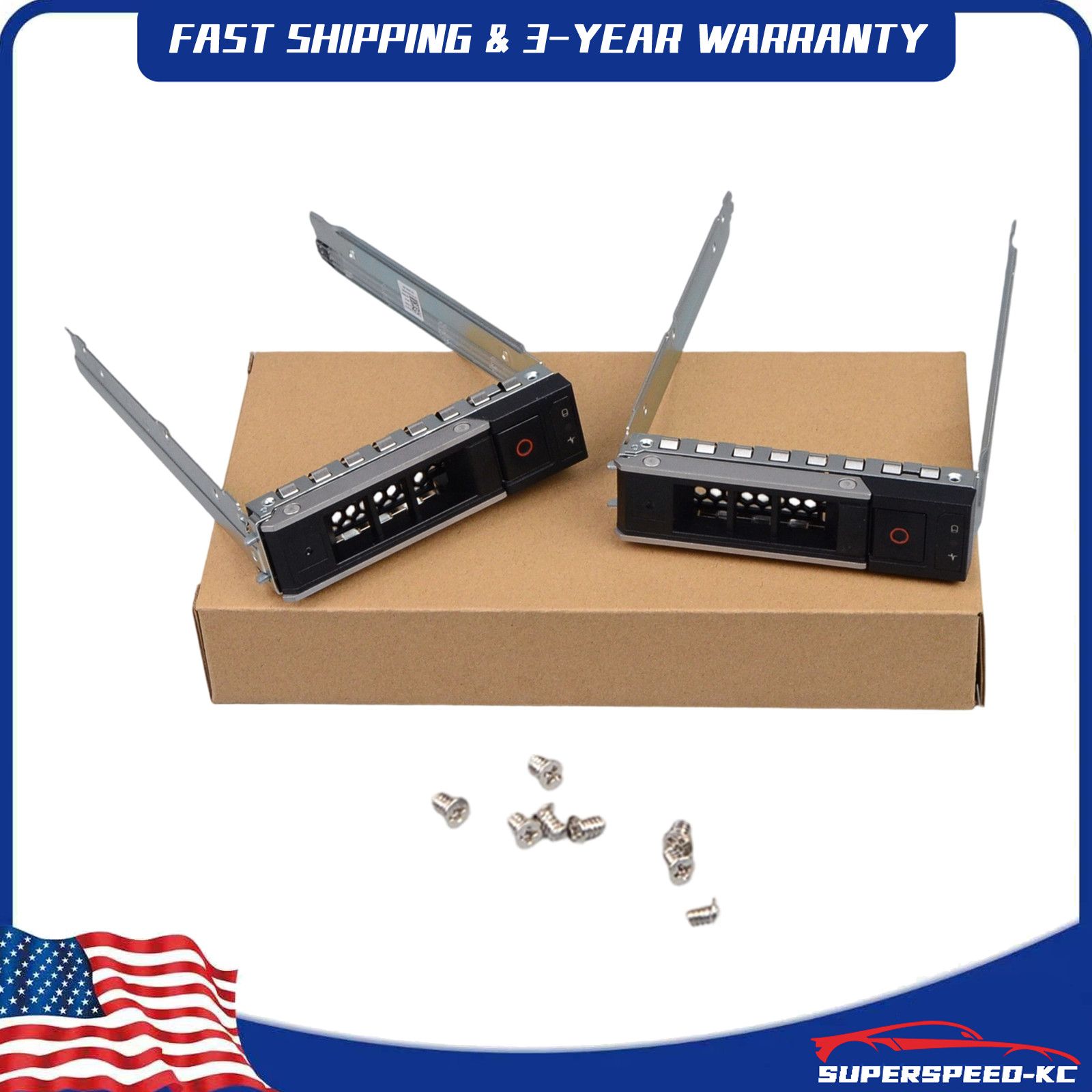 2PCS 3.5 Inch X7K8W Replacement Tray Caddy for Dell PowerEdge Server Hard Drive