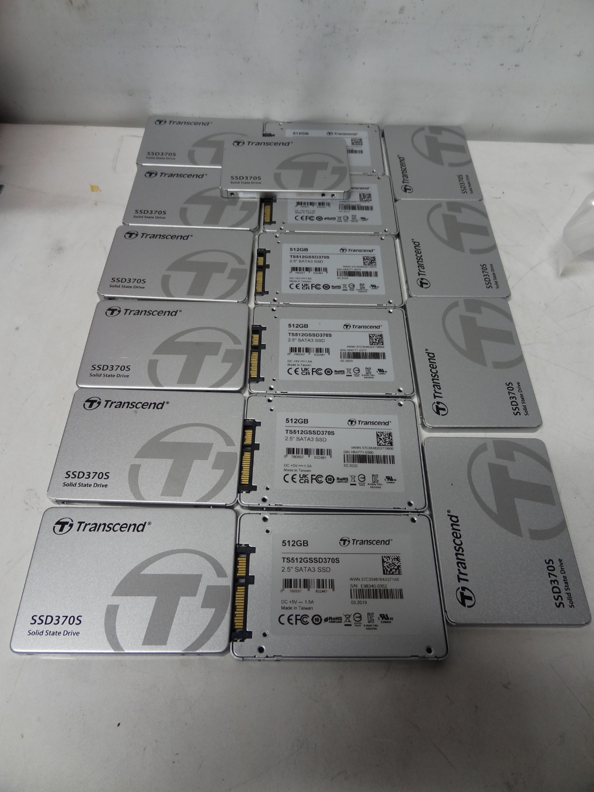 Transcend 512GB SSD370S 2.5" SATA3 Solid State Drive TS512GSSD370S (Lot of 17)