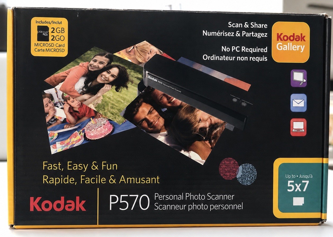 Kodak P570 Personal Photo Scanner w/ Box Manuals Power Adapter Tested Works