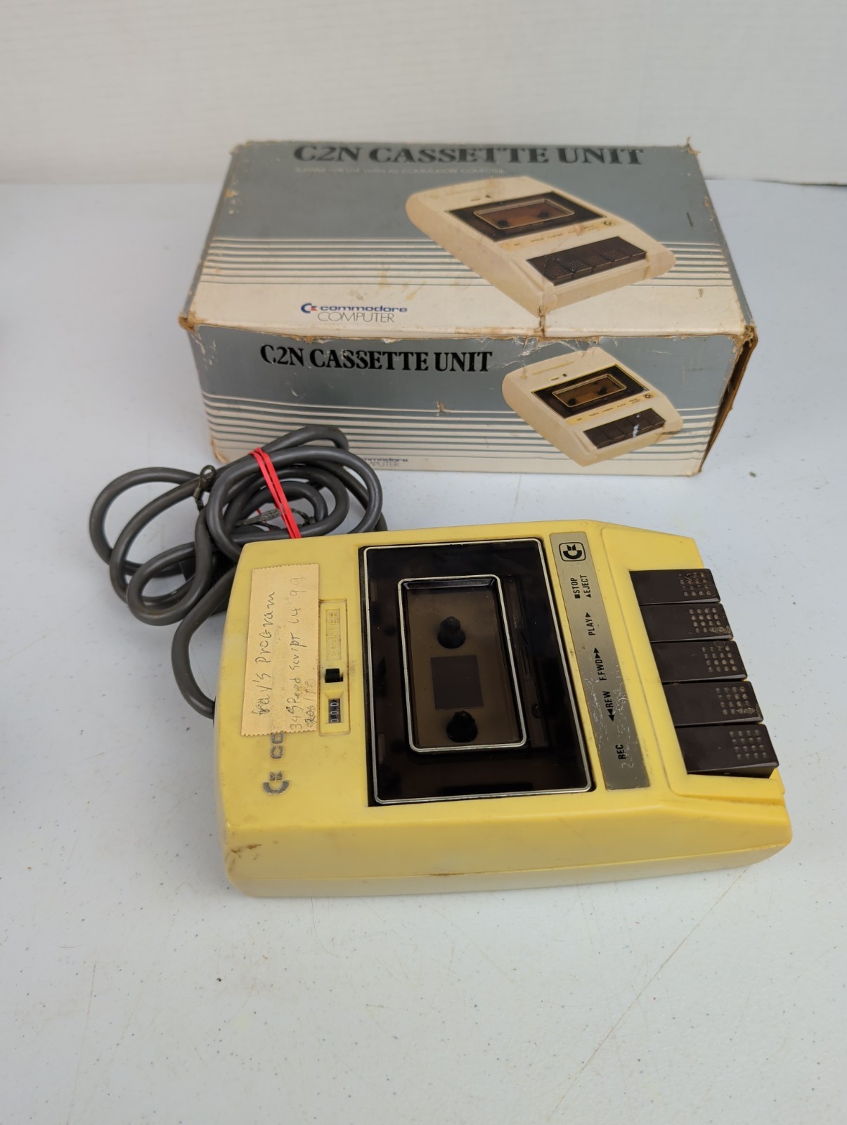 Commodore 1530 C2N Datasette Cassette Recorder/Player w/ Box & Cable