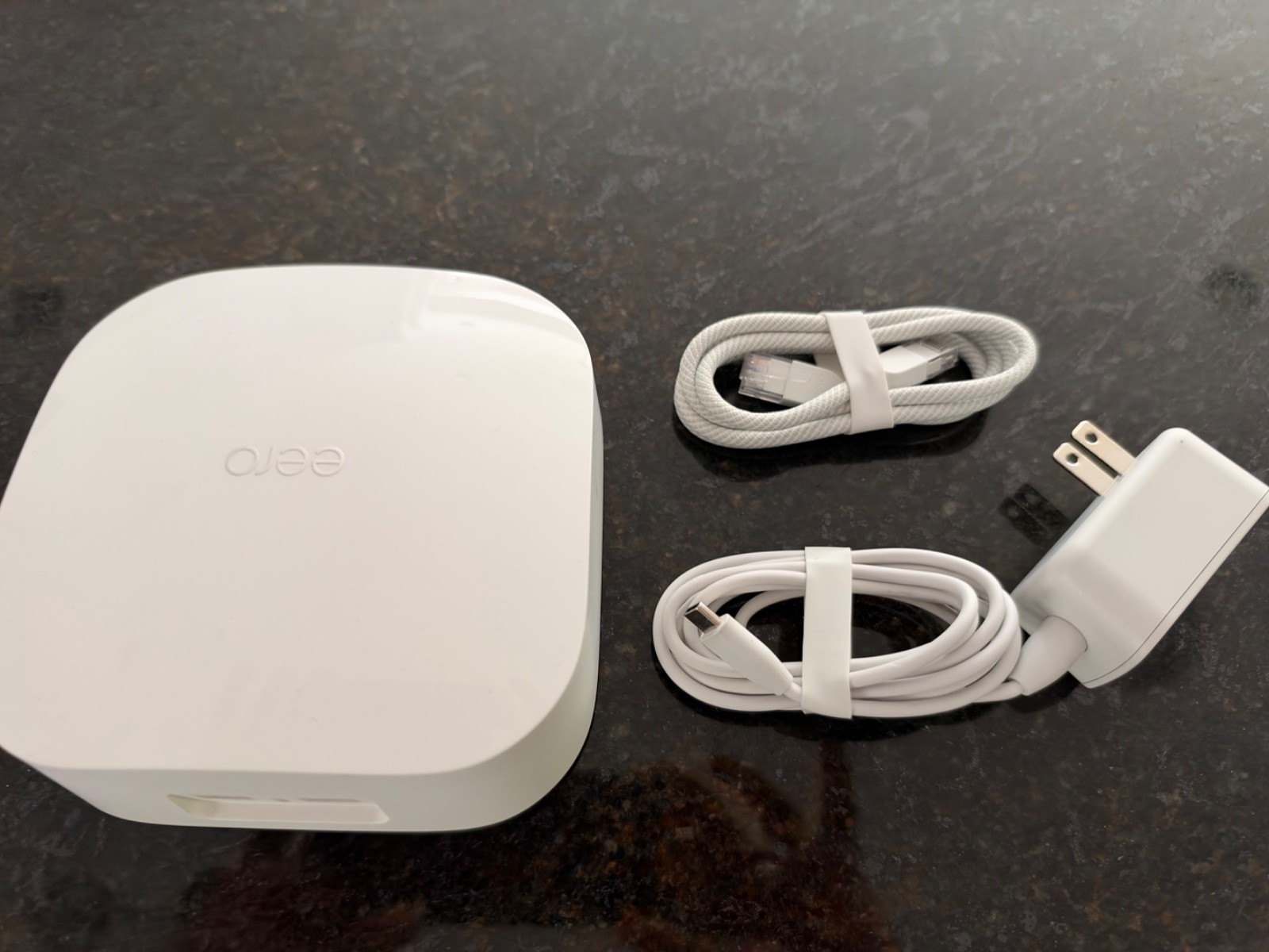 eero Pro 6E Tri-Band Mesh Wi-Fi 6E Router White S011111 w/ Power & Ethernet