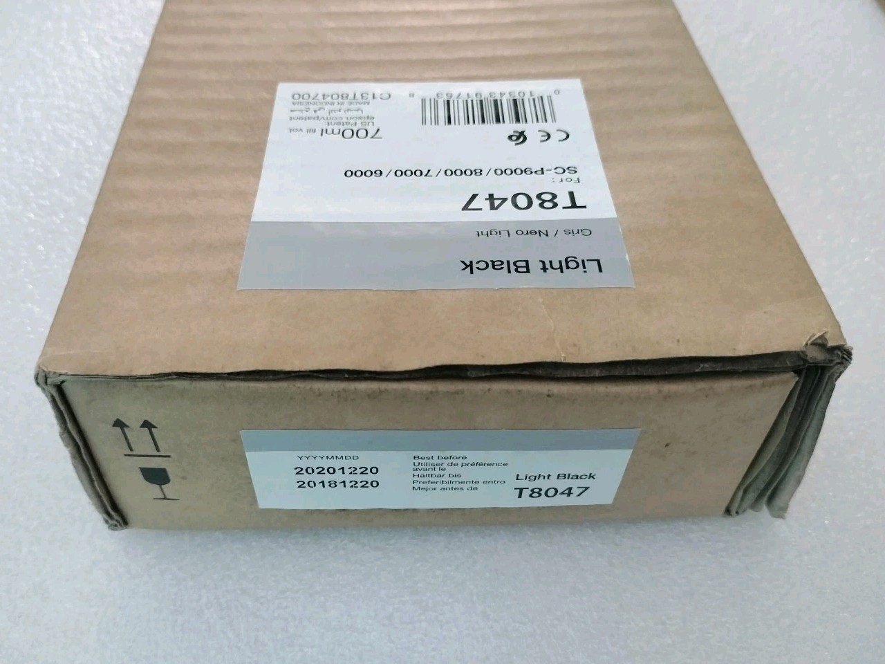 12-2020 Epson T8047 Light  Black Ink 700ml For SC-P9000/8000/7000/6000