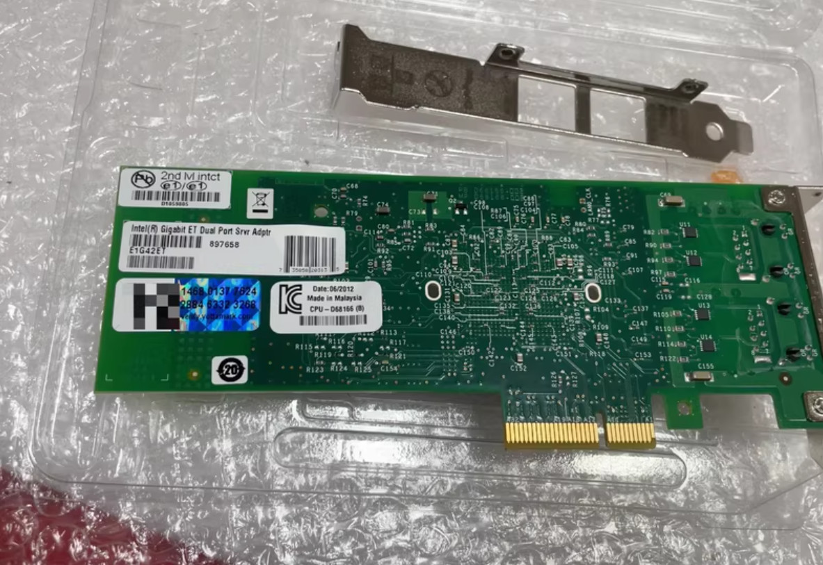 Intel E1G42ET 82576GB Gigabit Dual Port RJ-45 Server Adapter W/Yottamark