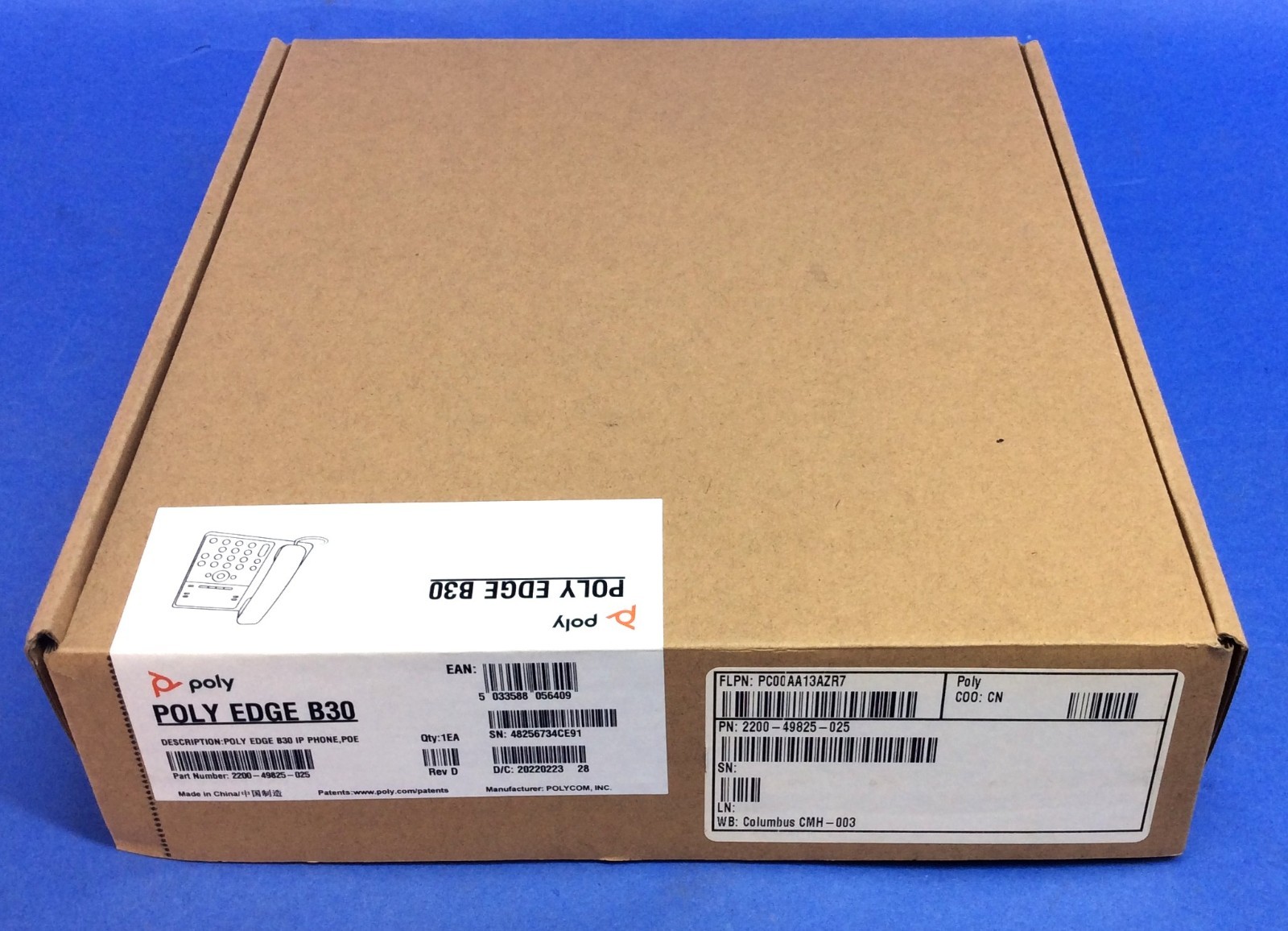 Poly - Edge B30 IP Desk Phone, PoE, 2.8" display 16 Lines - NIB