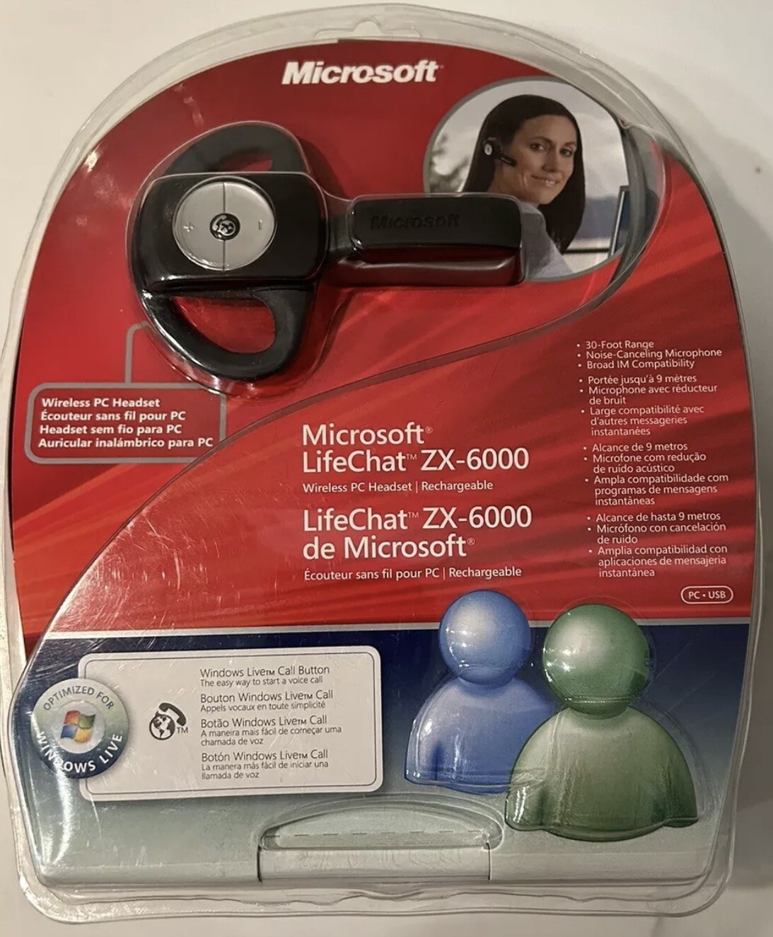 Microsoft LifeChat ZX-6000 Wireless PC Headset Rechargable NEW FACTORY SEALED
