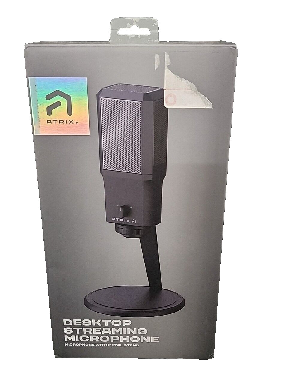 Atrix 309736 Black Compact Built-In Audio Control Desktop Streaming Microphone