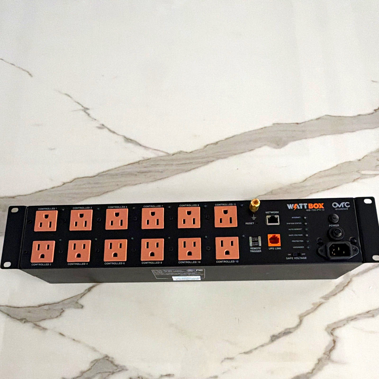 WattBox WB-700-IPV-12 Rack Mount Power Strip, 12 Outlets, 120V 15A