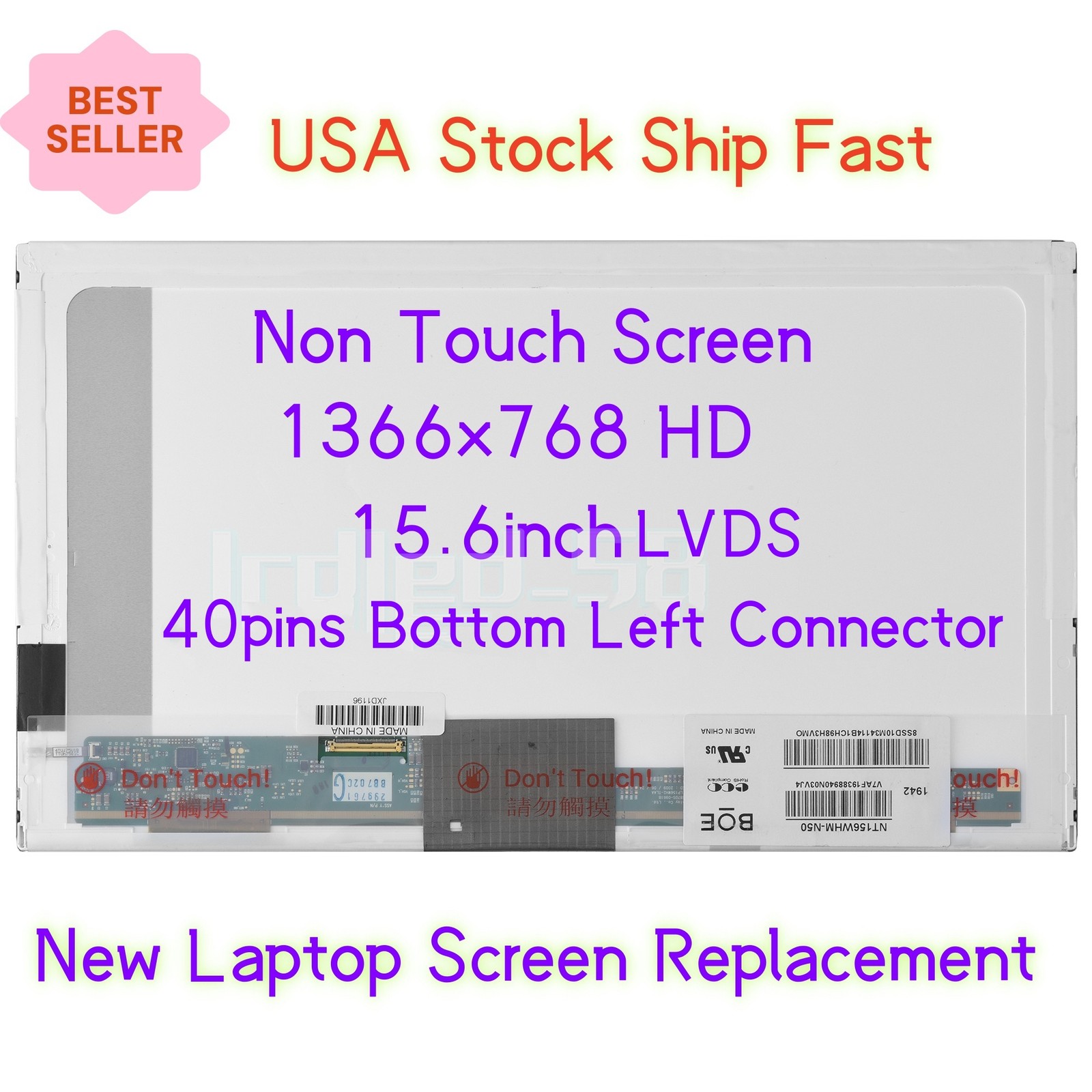 New 15.6" WXGA LED LCD screen for HP 2000-2D49WM 2000-2D19WM D1E80UA 2000-2D22DX
