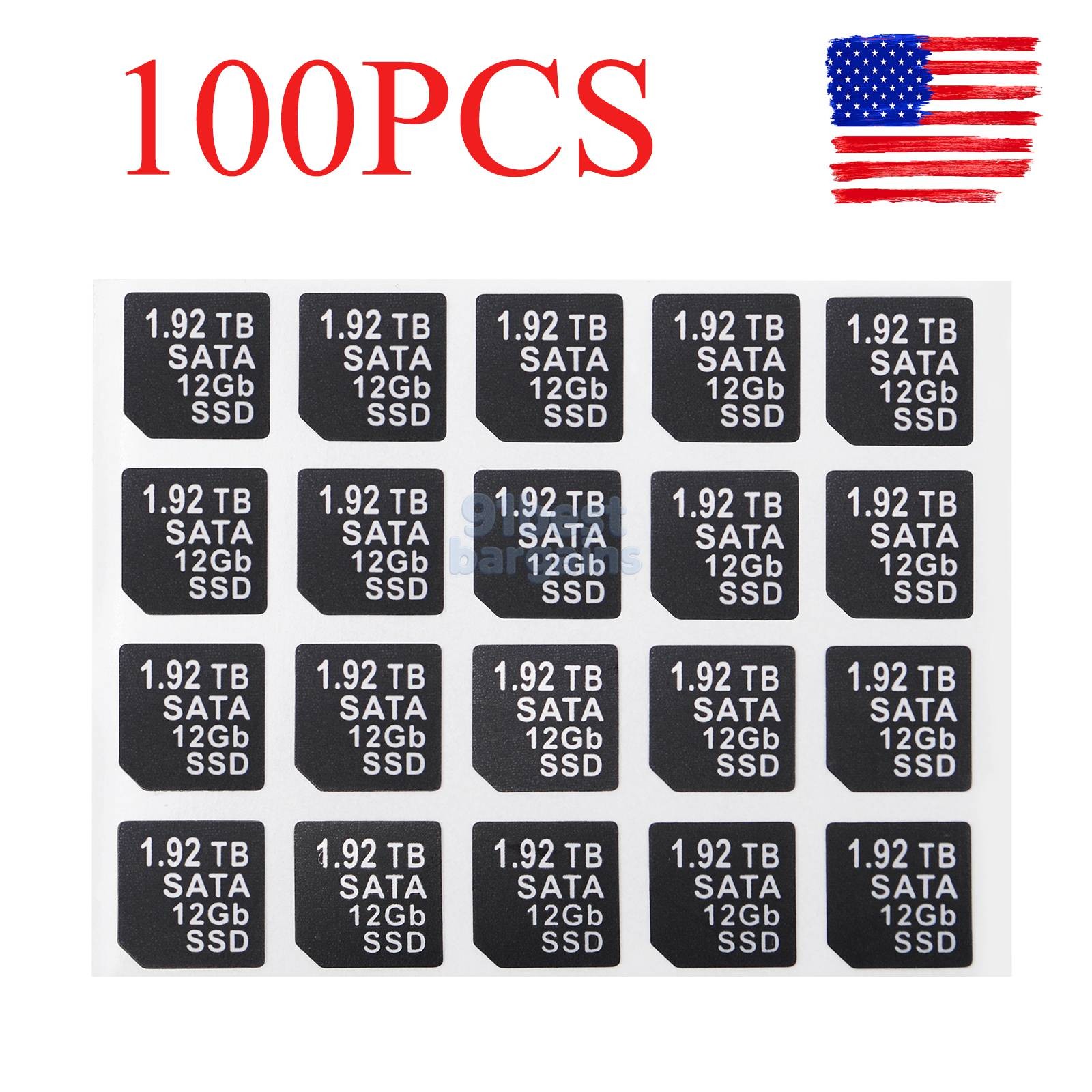 100PCS For DELL DXD9H X7K8W Hard Tray Caddy Capacity Sticker 1.92T SATA 12GB SSD
