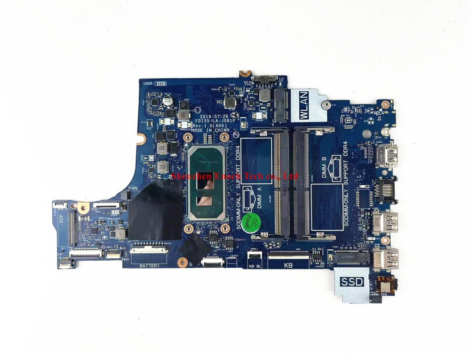 FDI55 LA-J081P For Dell Inspiron 3593 5593 Motherboard i7-1065G7 CPU CN-0PTGYC
