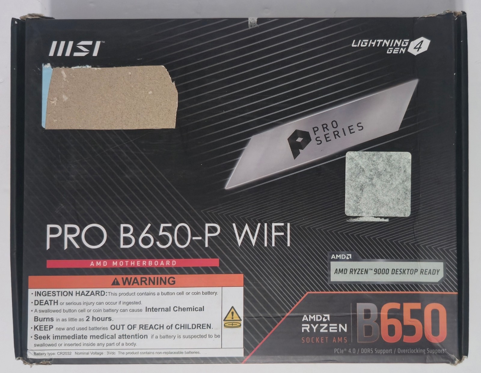MSI Pro B650-P WiFi ProSeries AMG Motherboard AMD AM5, ATX, DDR5, PCIe 4.0