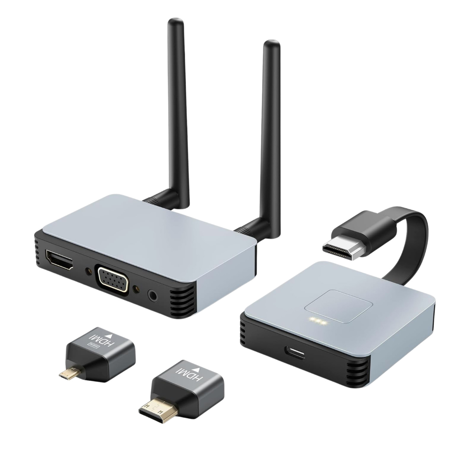 BRAIDOL Wireless HDMI Transmitter and Receiver 4K, 2.4/5GHz, Silver