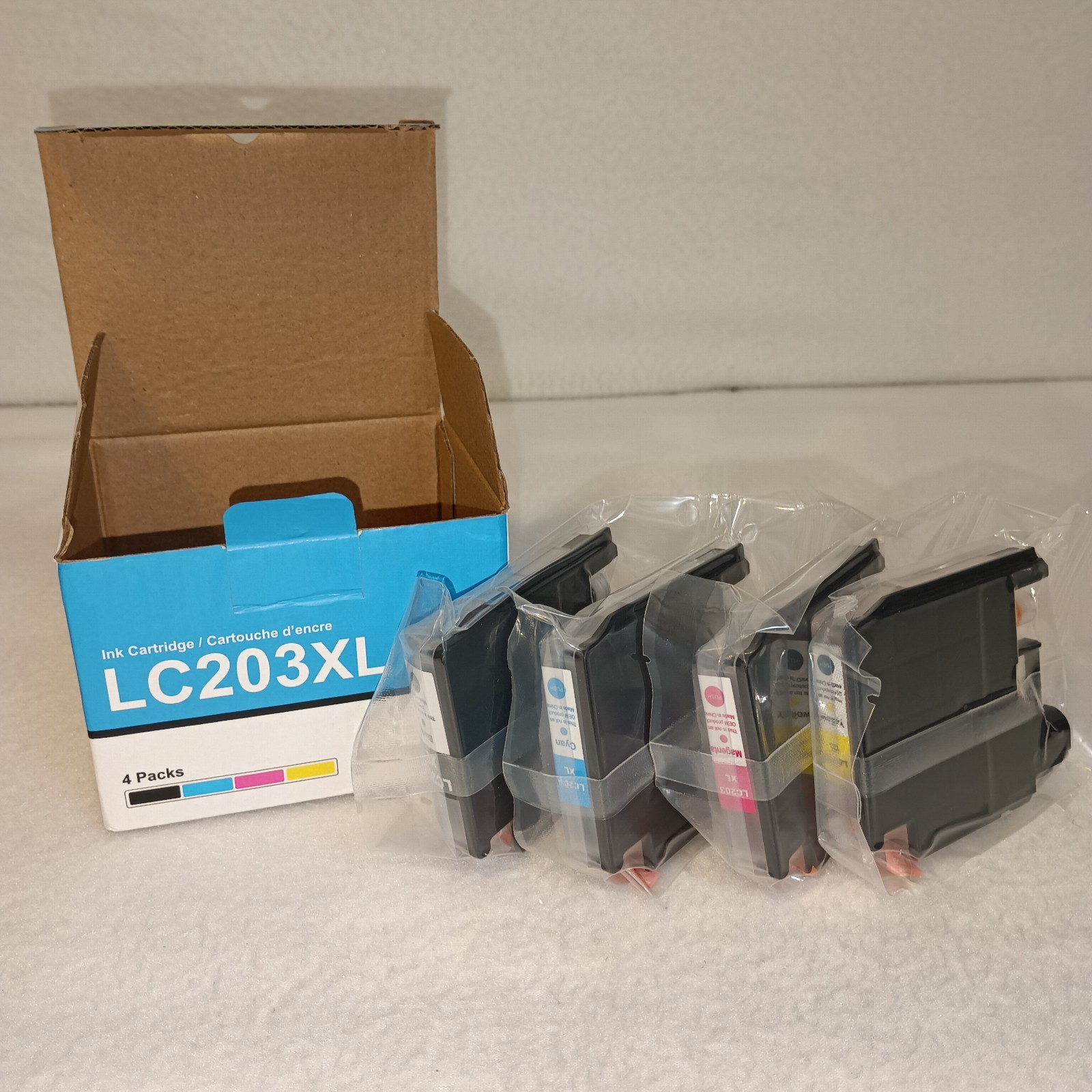 Brother LC203XL Compatible Ink 4 Pack CMYK High Yield w/ Chip Sealed 11/2026