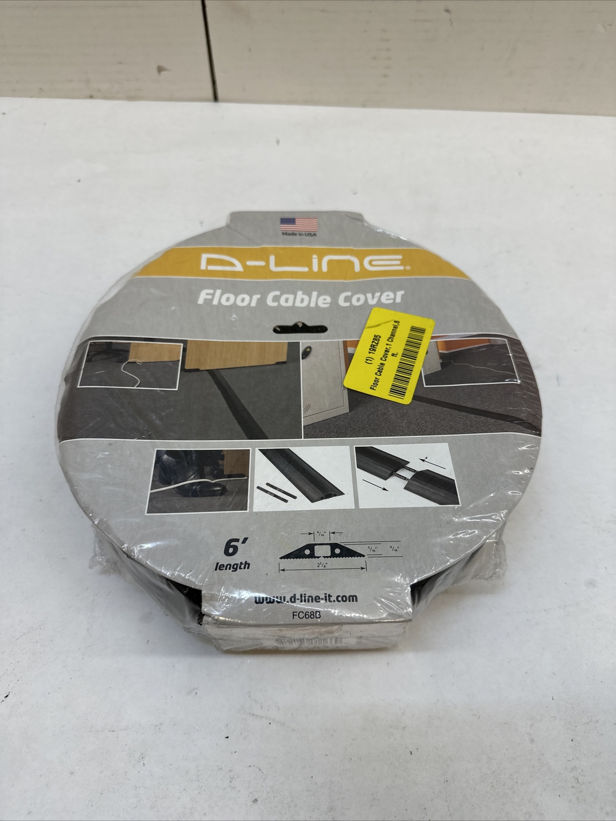 D-line FC68B Medium-Duty Floor Cable Cover 6 Ft, Black FC68B