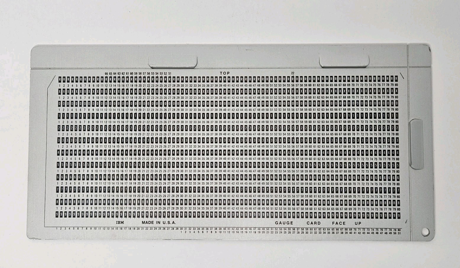 Vintage IBM Metal Computer Punch Card Registration Check Gauge Plate Made in US