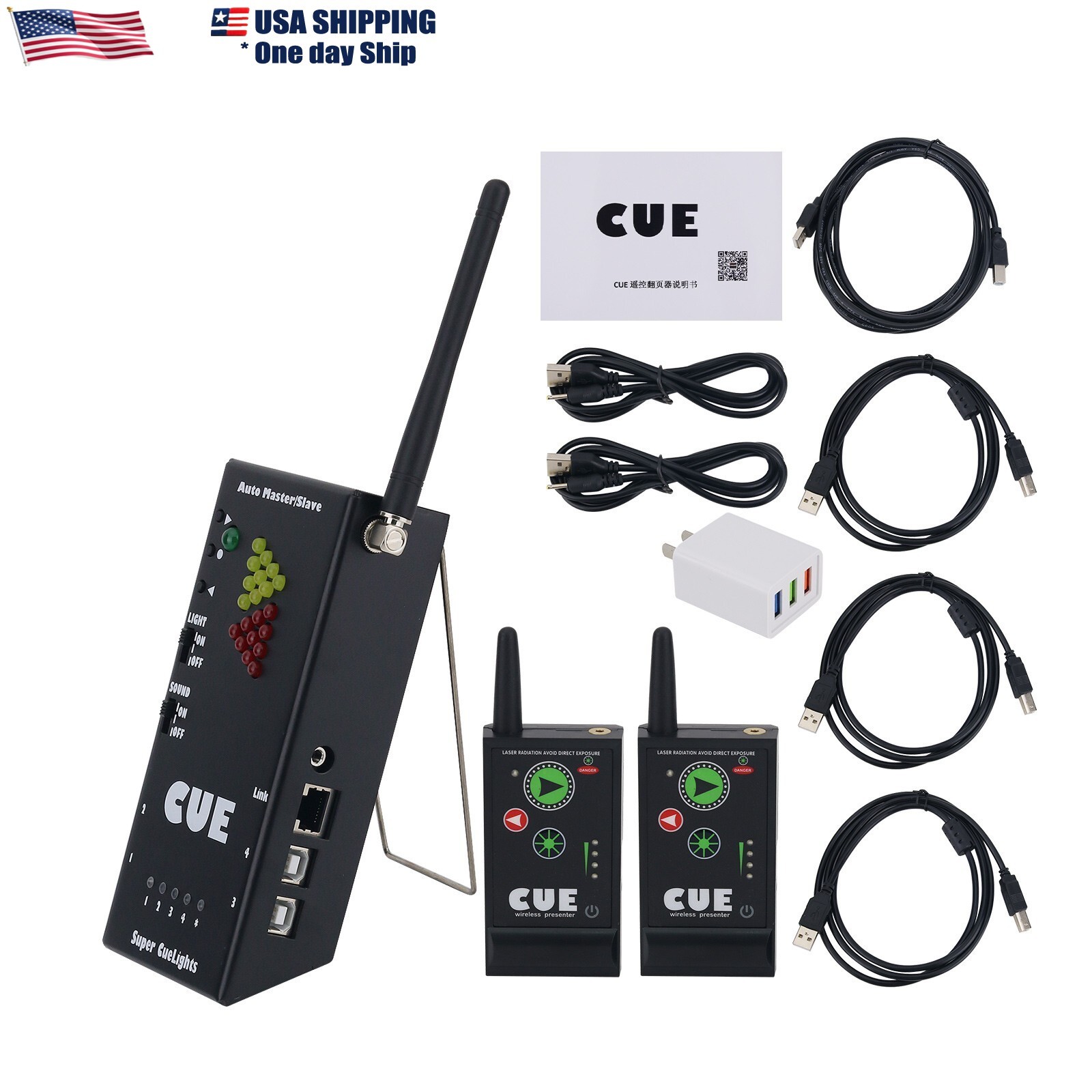 Super Cuelight Presenter Remote 1 Receiver +2 Transmitters for PPT Presentation