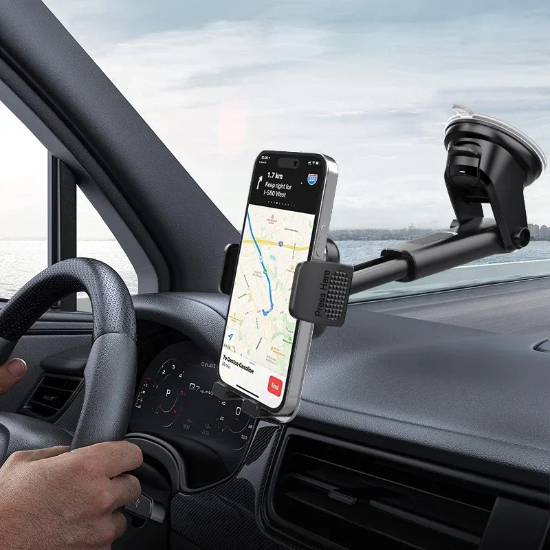 Dashboard Car Phone Holder Mount Adjustable Clip Universal 4.7-7in Smartphone