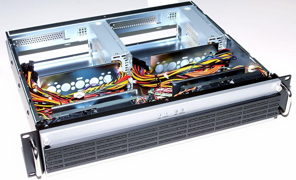 RM-2270 2U Rackmount Case for Dual Micro-ITX mITX Motherboards, 2x 300W Flex PSU