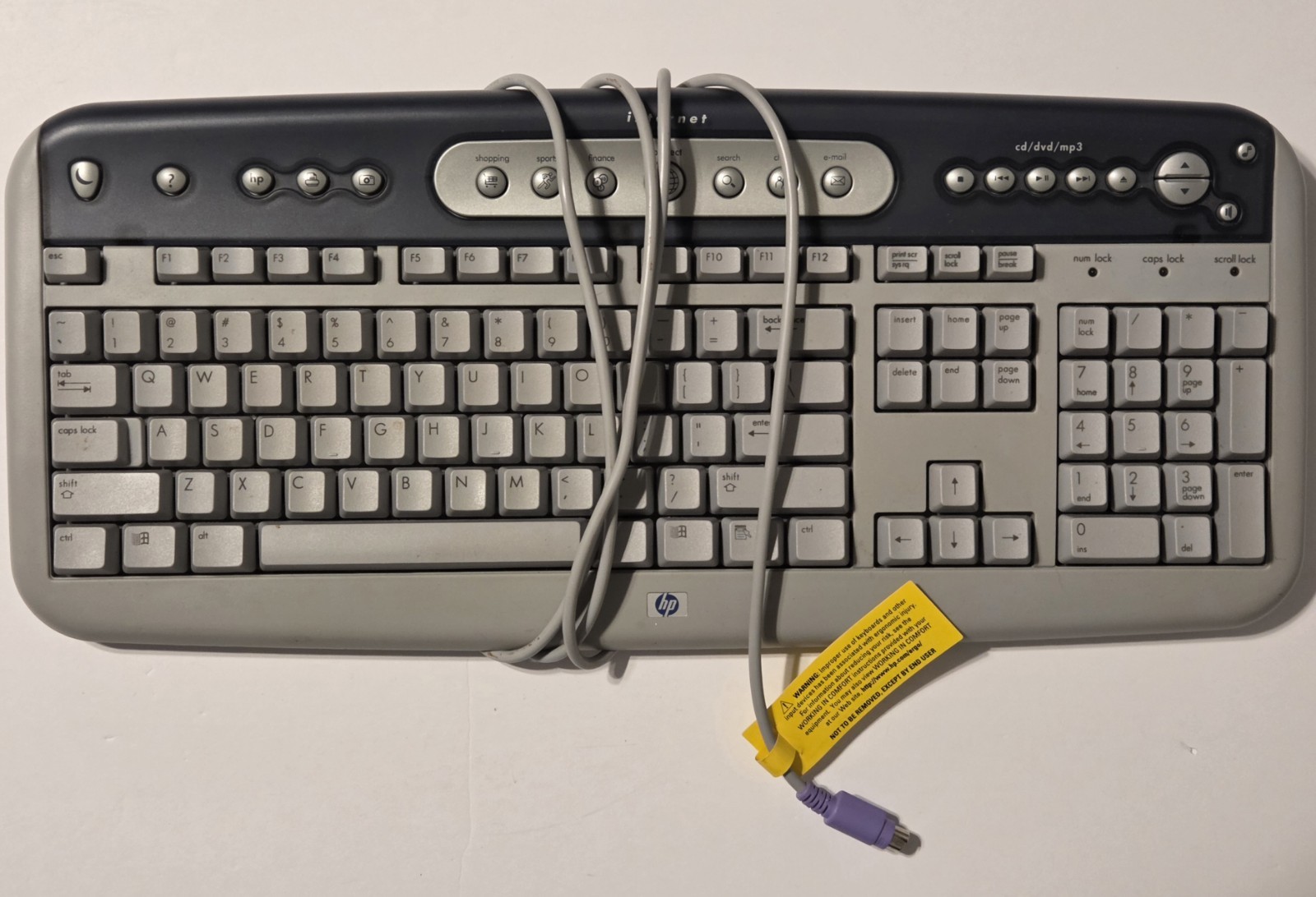 Vintage HP Internet Wired Computer Keyboard Model SK-2560 5185-1596