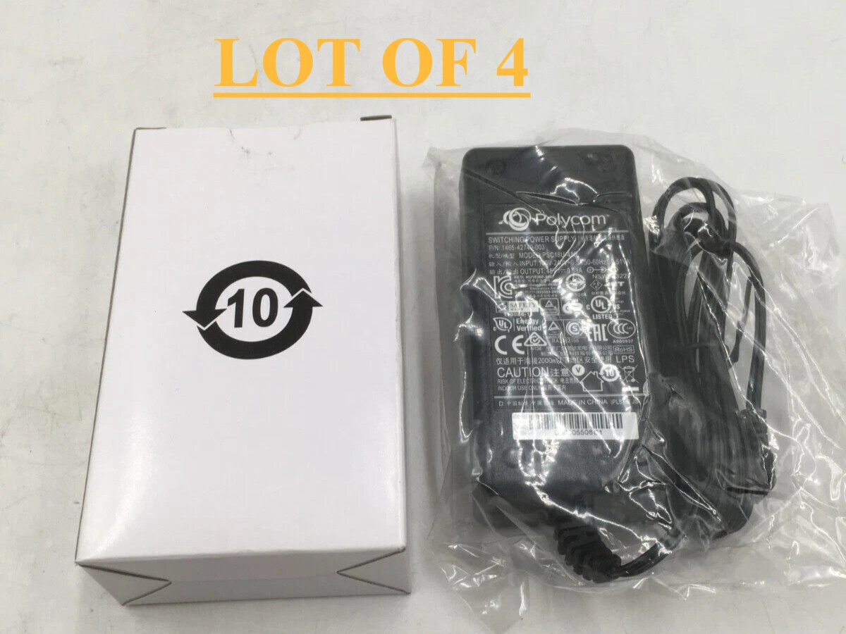 NEW LOT OF 4 Polycom PSC18U-480 48V 0.38A Power Supply  - 