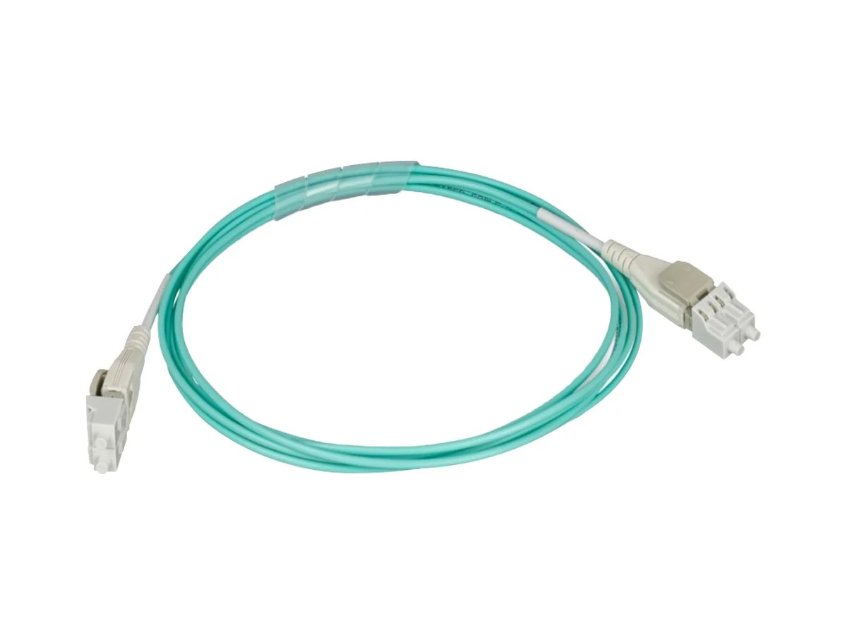 Monoprice OM3 Fiber Optic Cable 3m Aqua Reverse Polarity LC/LC Uniboot 50/125 UL