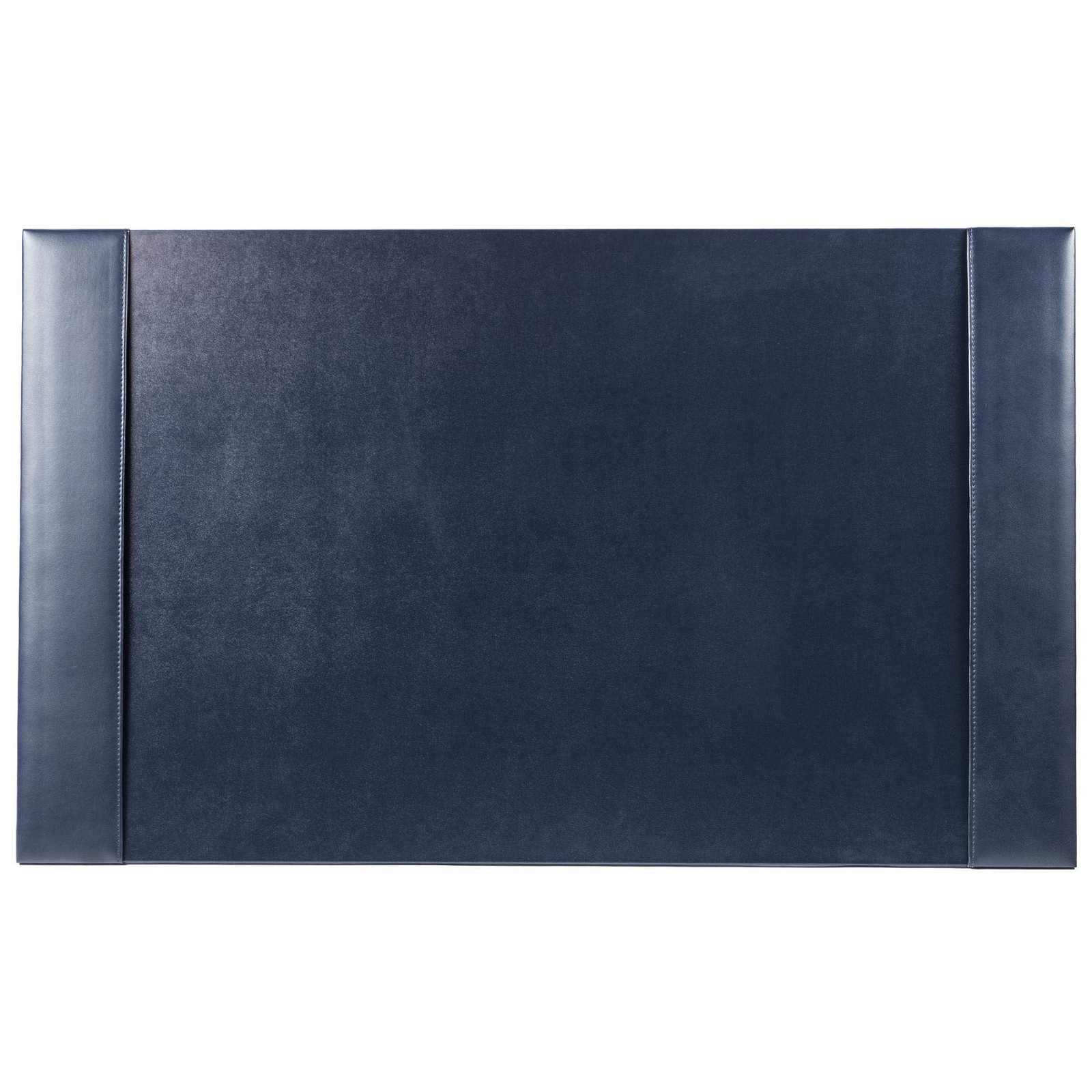 Bonded Leather Desk Pad with Side Rails Blotter for Writing 30 x 18 Navy Blue