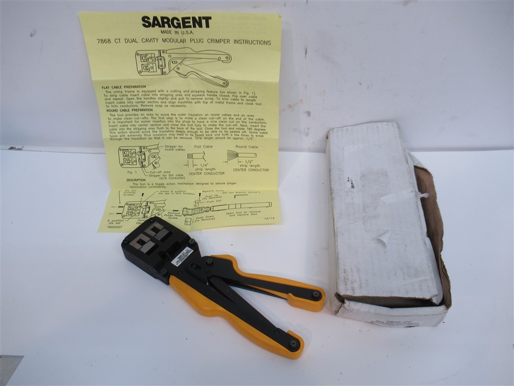 Sargent 7868 CT, Dual Modular Plug Crimper RJ11 / RJ45